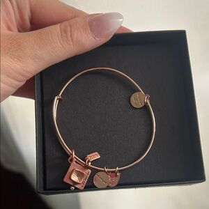 Alex and Ani Rose Gold Charm Expandable Bangle Bracelet